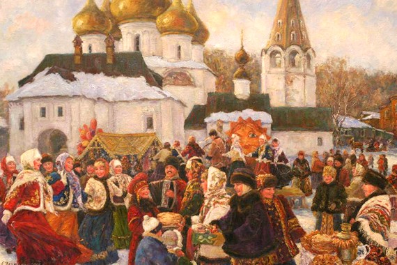 Carnevale nella città antica russa